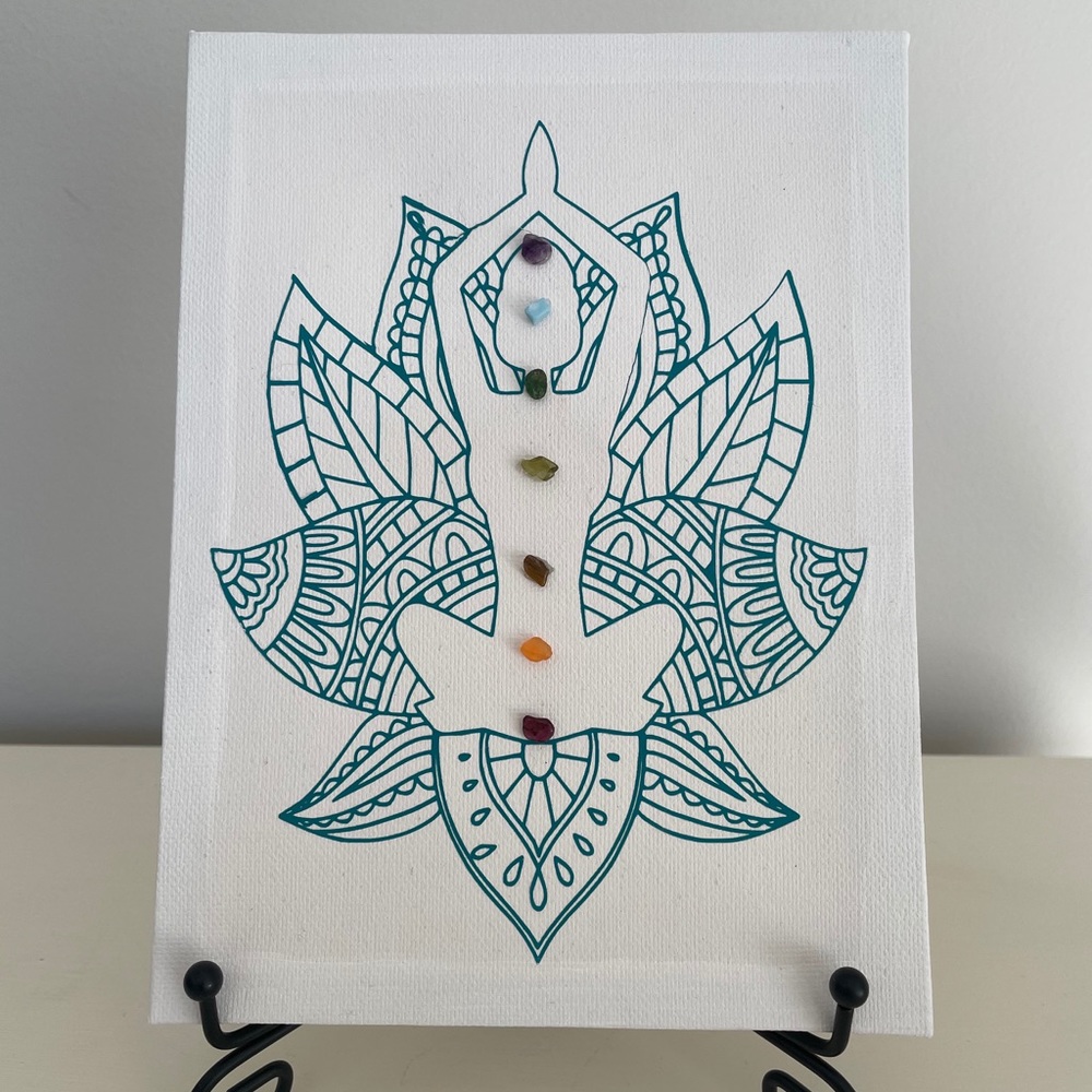 Lotus mandala crystal art